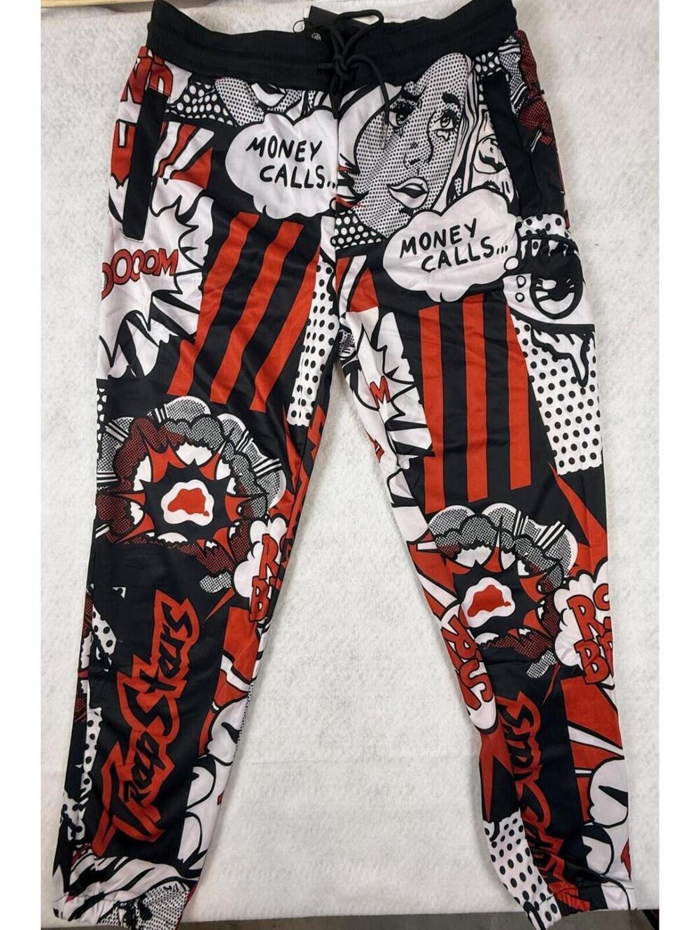 Reason Brand Size Medium Comic Pop Art Jogger Pants NWT